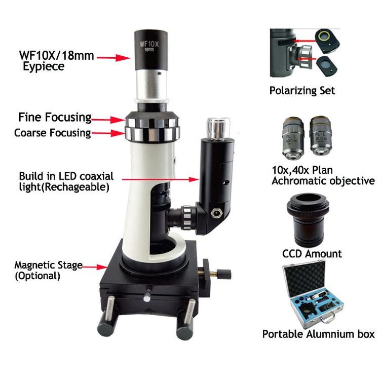 100x-500x Portable Metallurgical Microscope