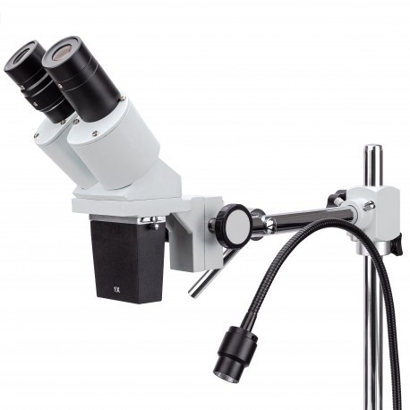10X Boom Stand Dental Binocular Stereo Microscope with goose-neck LED light