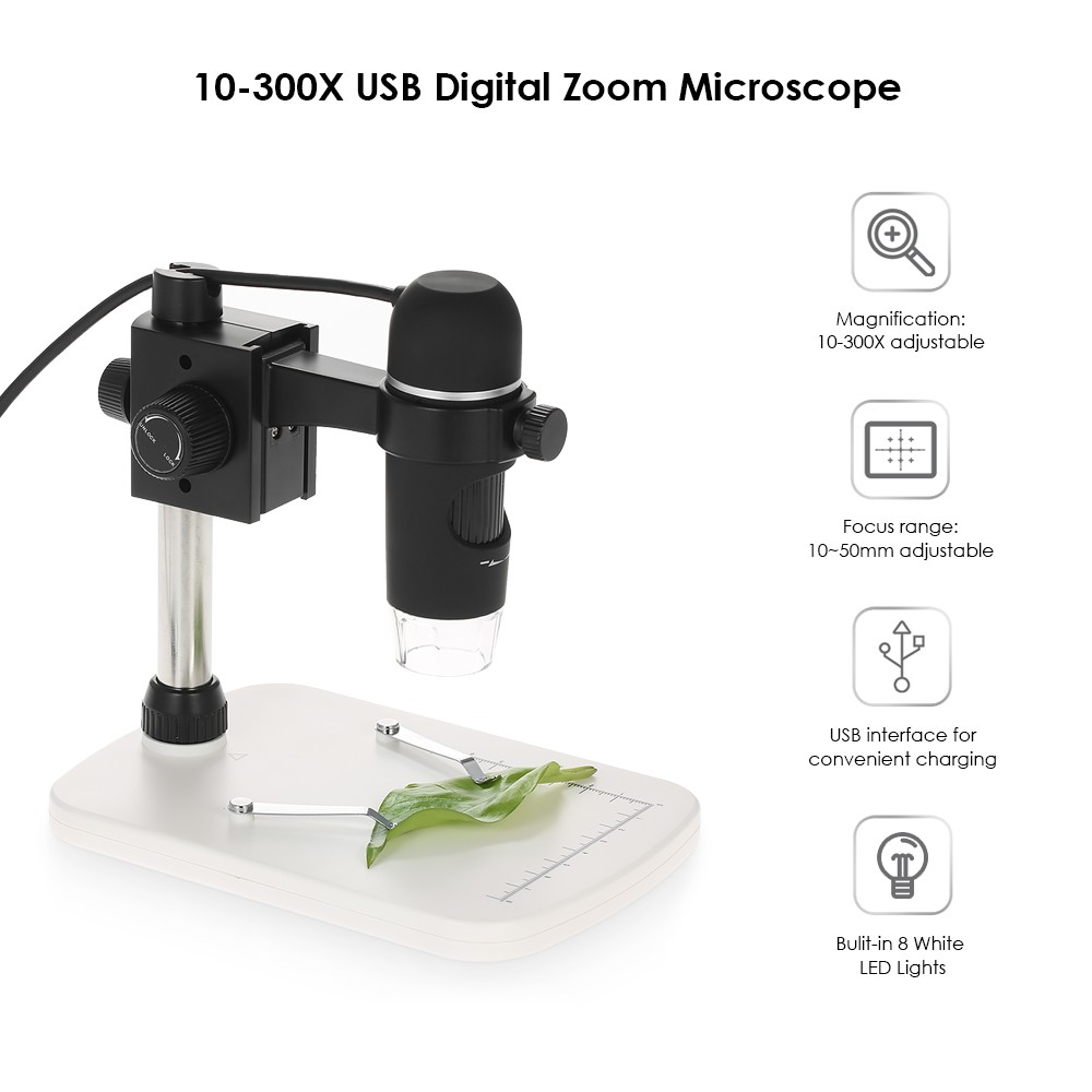 5.0mp Digital Handheld USB Video Microscope w Stand 300X 