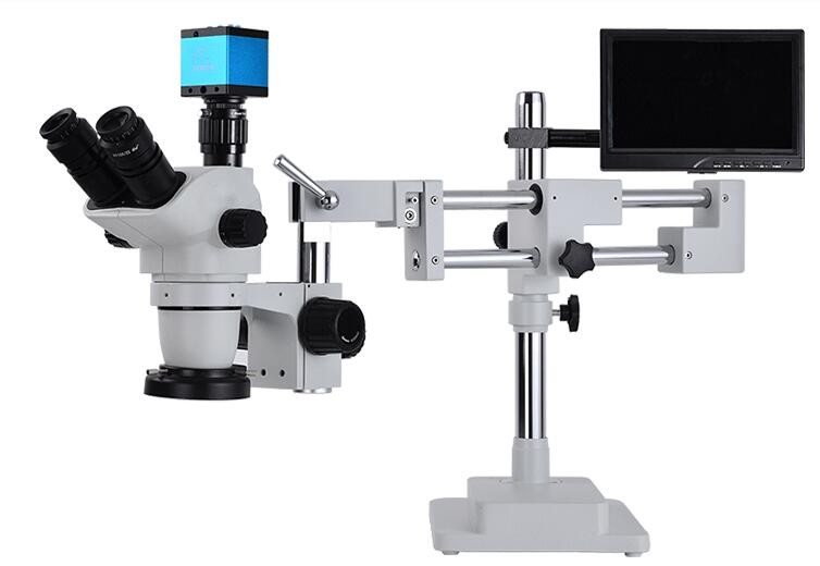 3.5 X-90 X Digital Zoom Flexible Arm Stereo Trinocular Microscope For Repair