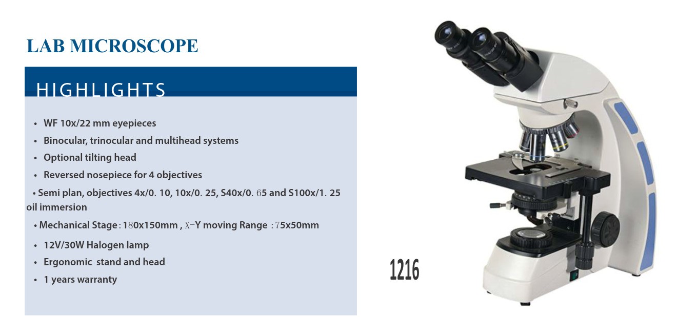 Infinite Semi-Plan Optical System Laboratory and Medical  Microscope WF10X/22mm