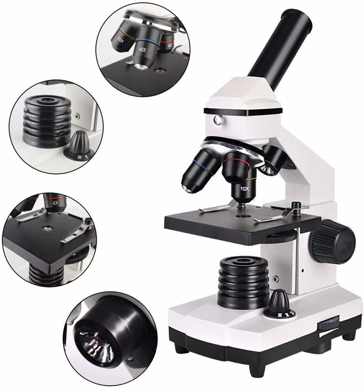 Junior School Led Microscope Set  40x-1240x ,0.35 Digital Eyepieces ,Plastic Case
